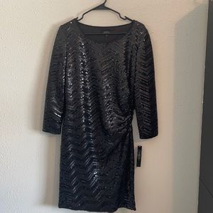 Black sequin cocktail dress